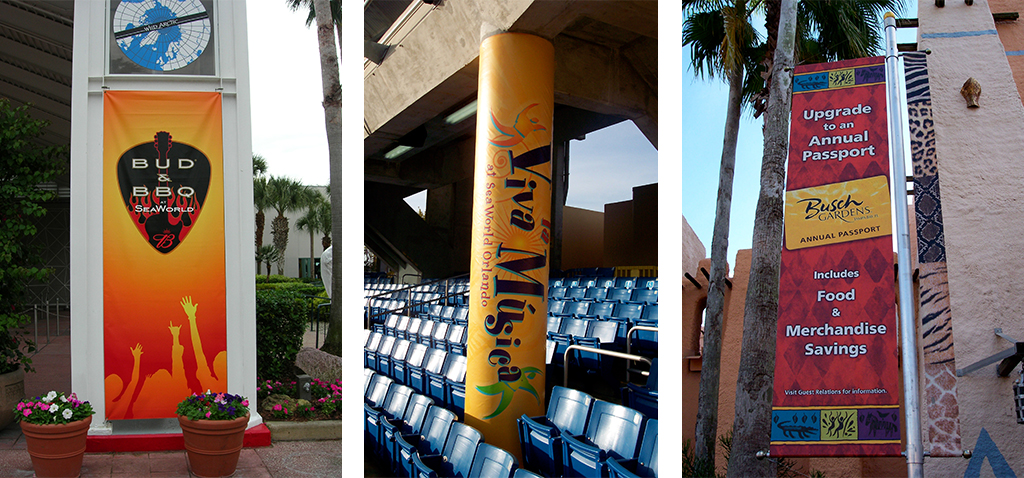 Column Wraps Pole Banners and Outdoor Color Banners